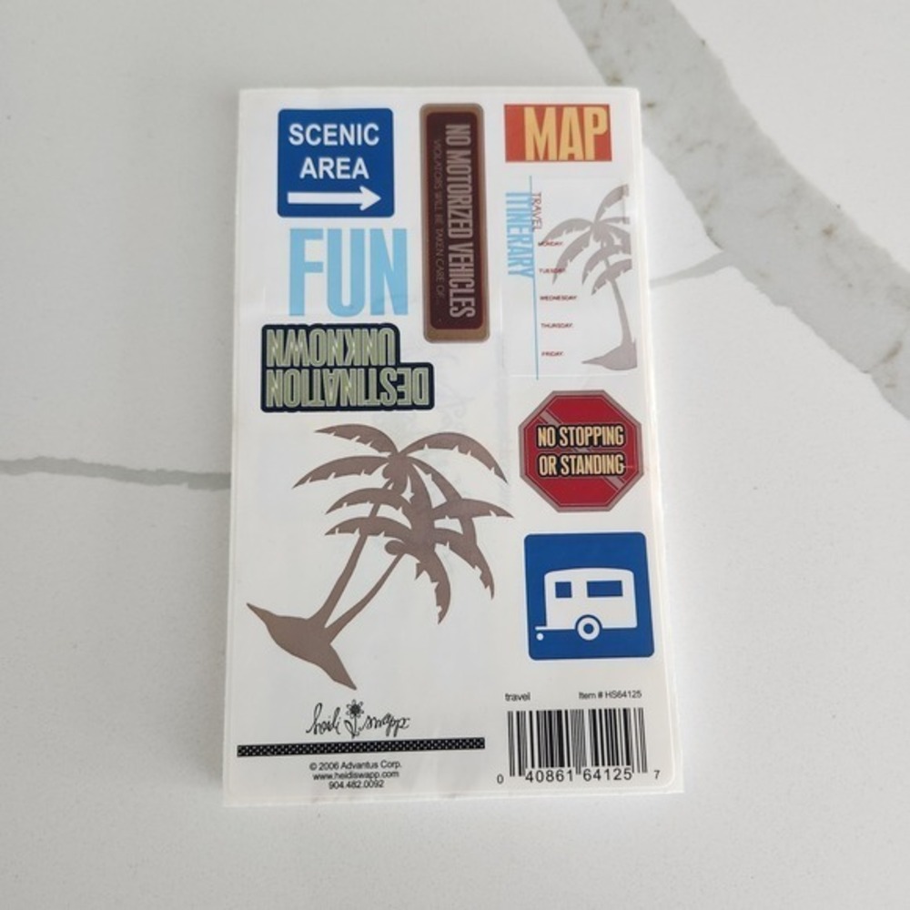 Heidi Swapp Travel stickers Road Trip Palm Tree Scrapbook‎ 2006 - 44 sheets